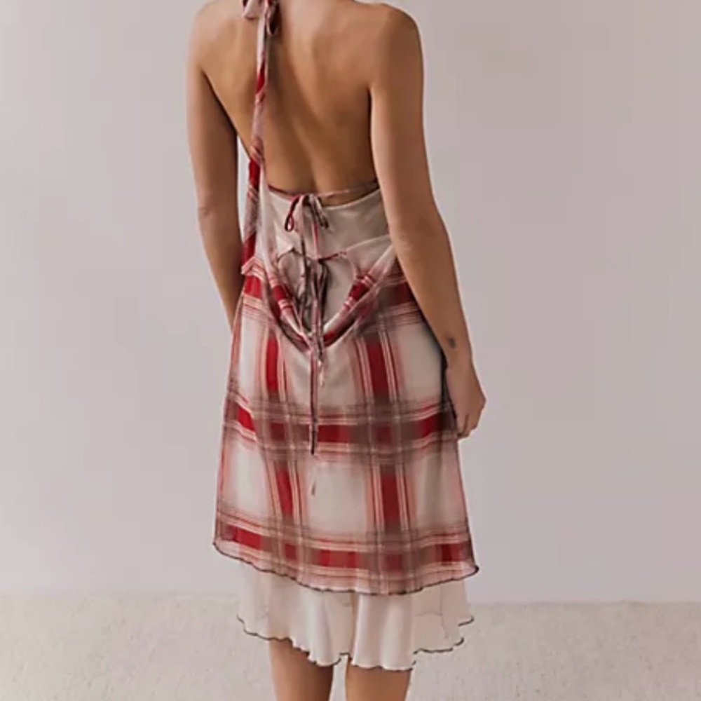 Free People Seeing Double Printed Slip Dress Large NWOT